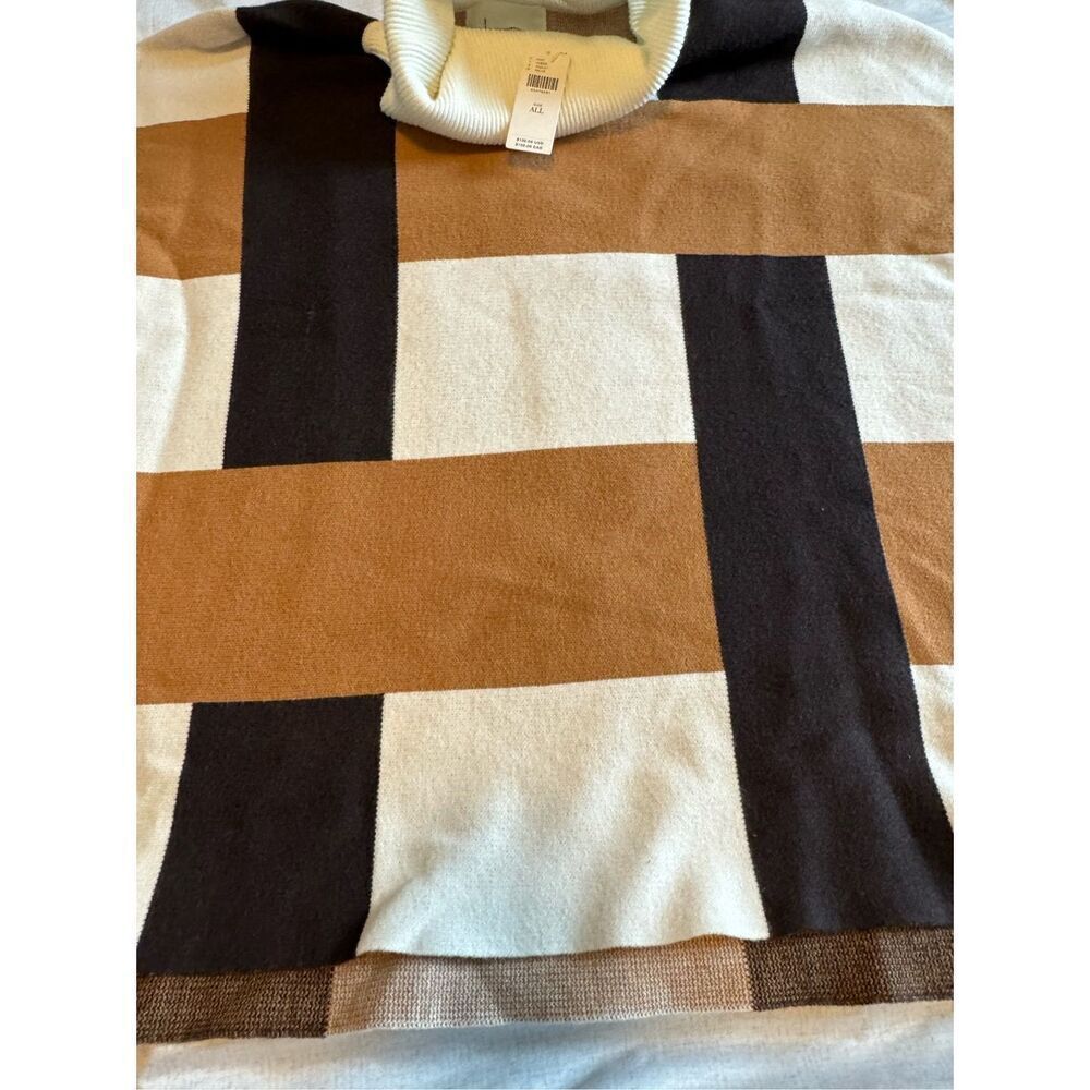 Anthropologie One Size Color Block Turtleneck Swe… - image 8